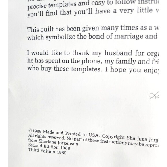 1988 Quick Strip Jorgenson Double Wedding Ring Quilt Acrylic Templates + Book - Picture 5 of 16